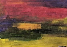 ORIGINAL 5x7in Acrylic Abstract Impressionism Contemporary Painting Signed