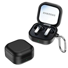 For Samsung Galaxy Buds4/Buds4 Pro Shockproof Leather PC Case Cover Keychain