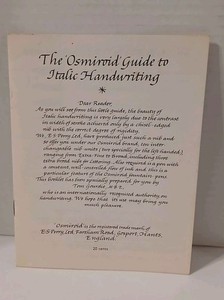 The 'Osmiroid' Guide to Italic Handwriting by Tom Gourdie, rare Small booklet