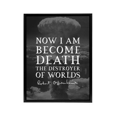 Slate Quote Robert Oppenheimer Framed Canvas Wall Art Print