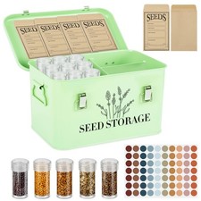 20-Slot Seed Storage Box with Dividers, Organizer Kit, Envelopes  Labels