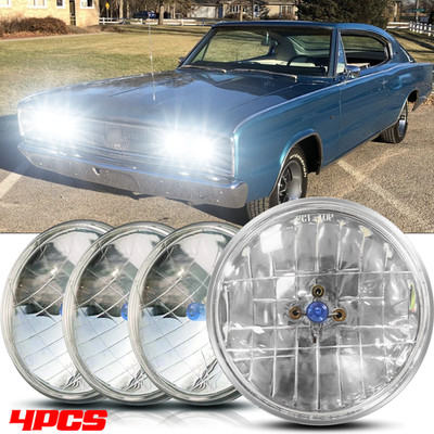 4PCS 105W 5.75inch LED Round Headlights H4 Bulb for Dodge Charger Monaco Coronet
