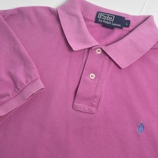 Polo Ralph Lauren Men  s Large Mesh Pink Blue Pony Short Sleeve Button Up