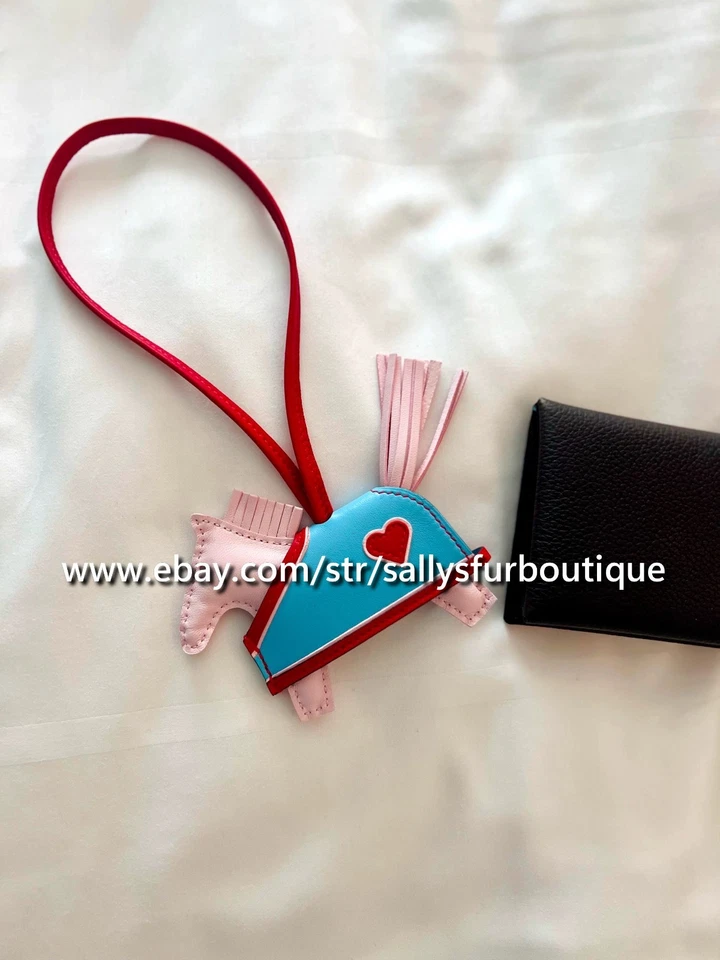 Sallys ручной работы из натуральной кожи сердце лошадь сумка брелок кольцо подвеска - Изображение 3 из 4