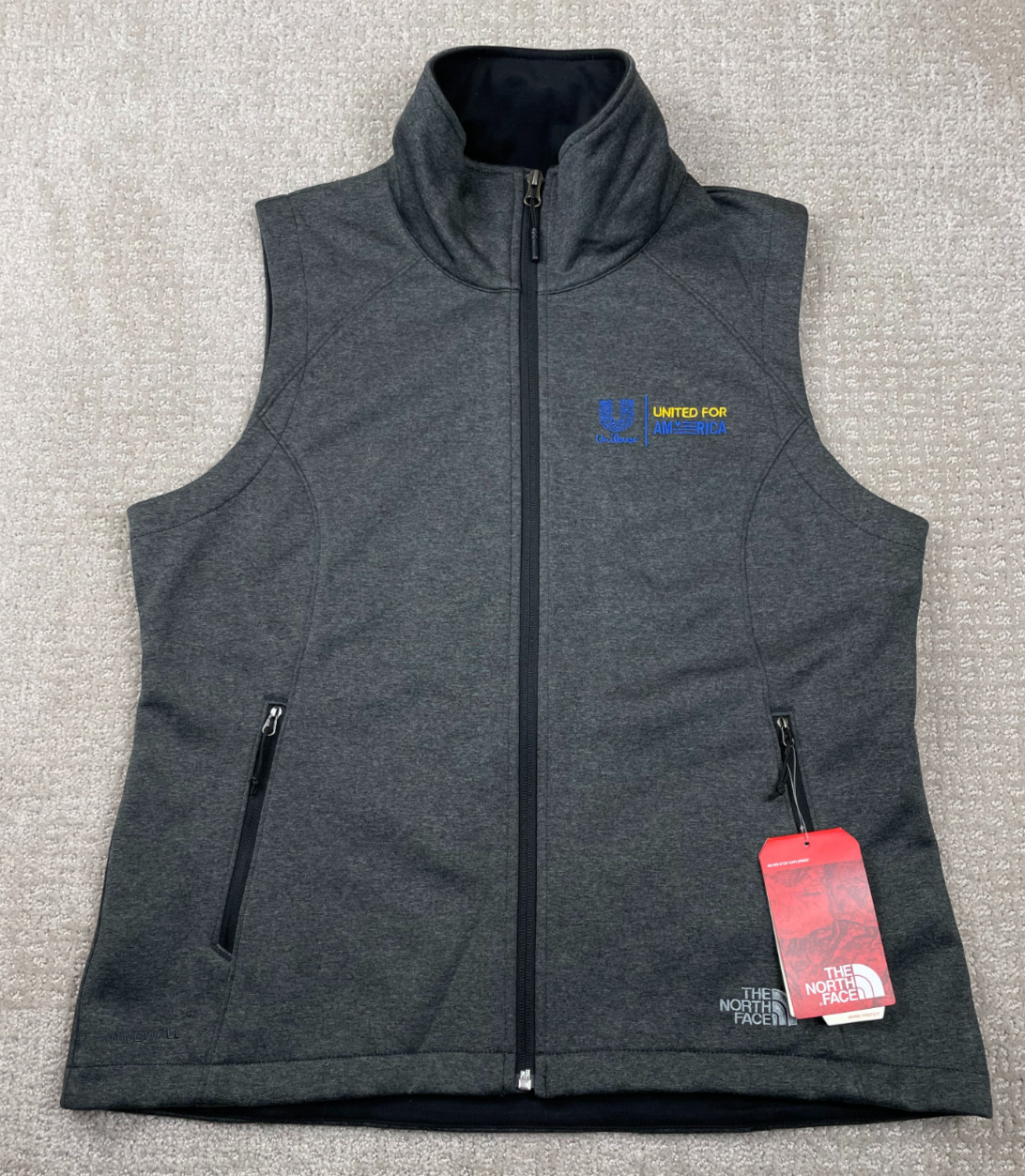 NWT The North Face Vest Womens L Gray Windwall Softshell Fleece Full Zip Hiking