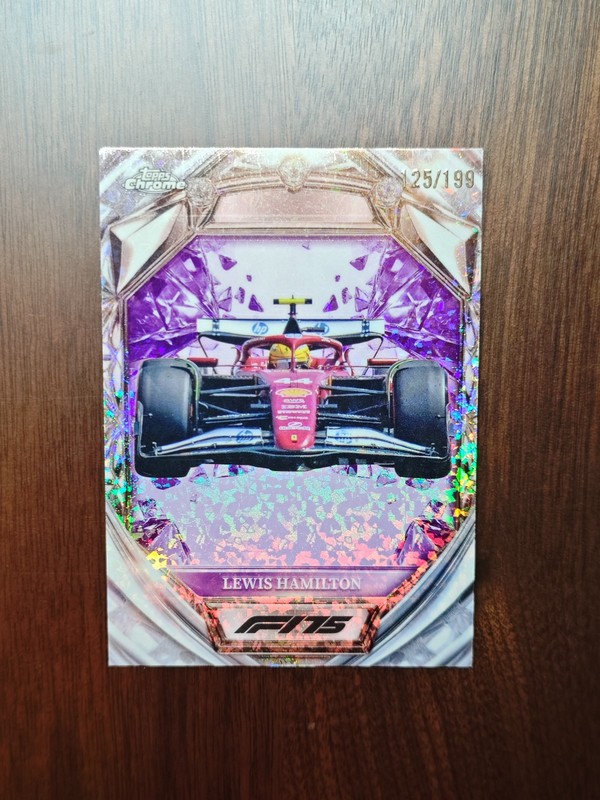 2025 Topps Chrome F1 Lewis Hamilton Diamond 75th Anniversary Purple 125/199