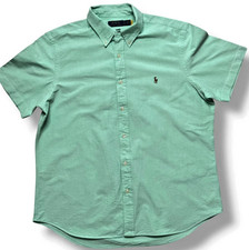 Polo Ralph Lauren Men’s XL Green Custom Fit Button Down Shirt Pony Logo Cotton