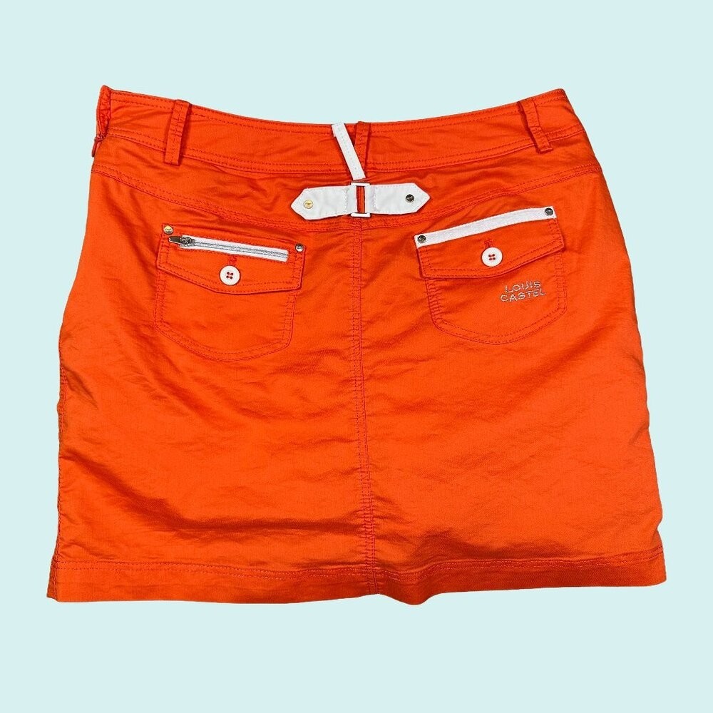 ☆ ルイカステル スカート ☆ LOUIS CASTEL　美品 Louis Castel Women's Orange White Mini Tennis / Golf Skirt Skort