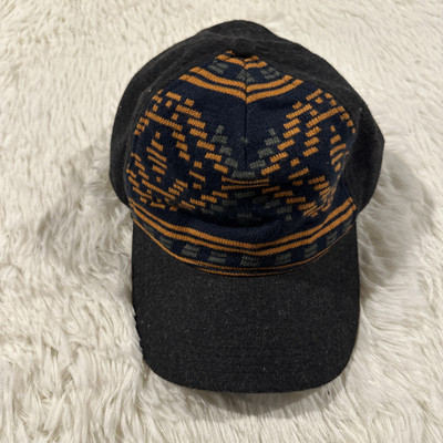 Original Penguin baseball hat hook and loop 50% wool hiking gray geo