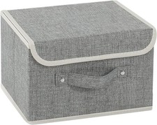 Storage Boxes, Collapsible Storage Bins with Lids, Cotton and linen cloth
