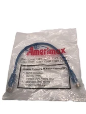 Amerimax Global 12" 1 Ft CAT6 UTP Ethernet Network Patch Cable Blue 550MHz