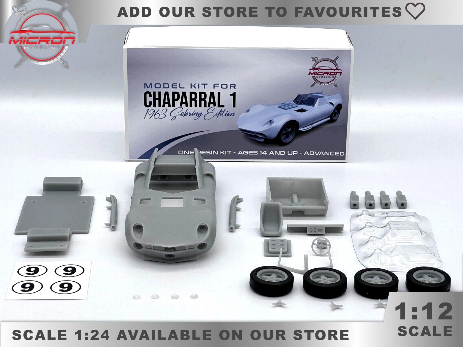 1:12 Chaparral 1 1963 Resin Model Kit Sebring Jim Hall Vintage Racing ...