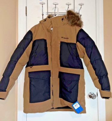 Columbia Men's Marquam Peak Fusion  II Hooded Parka Size: L Color: Delta, Black