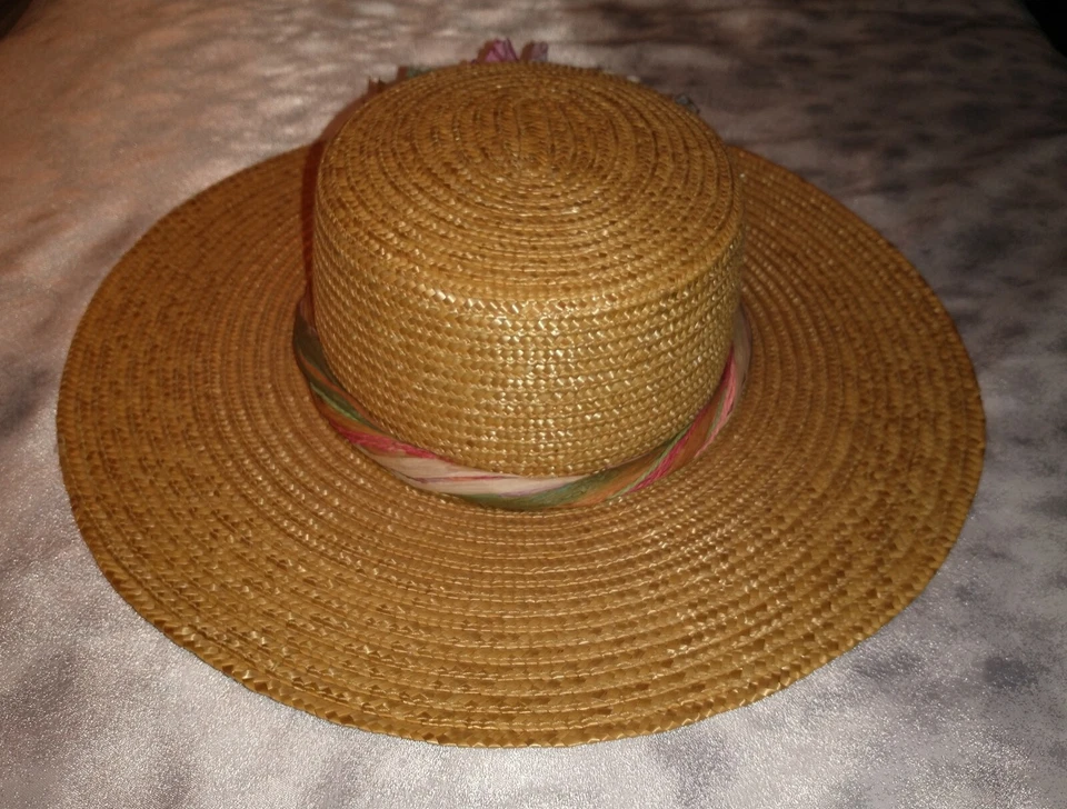 Cappelli Straw World / Straworld Miami * женская шляпа от солнца * бабочка розовые цветы - Изображение 3 из 4