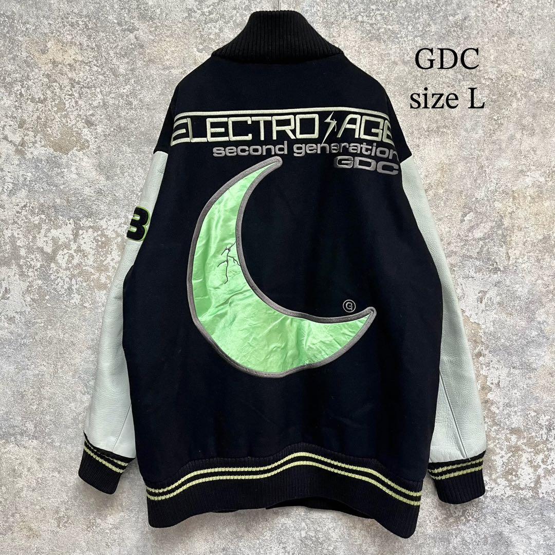 GDC Black Unisex Stadium Jacket with Patch Embroidery Size L