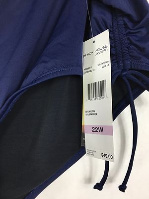 Bas De Maillot De Bain Beach House - Taille 22W Bleu Uni, Taille Grande, Neuf Avec étiquettes