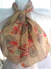 Juncture Bicycle Scarf Multicolored 100% Polyester 60 x 11 Inches New