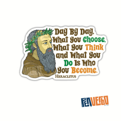 Heraclitus Quote Sticker 2pcs| Motivation Sticker | Inspirational Gift | PI536
