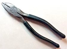 VINTAGE UTICA DROP FORGED & TOOL CORP USA 8" LINEMANS PLIERS 50-8 RUBBER HANDLES