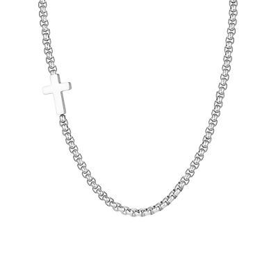 Stainless Steel Sideways Cross Necklace for Men 20