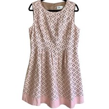 Eliza J Lace Cutout Fit And Flare Dress Pockets Blush Pink 14