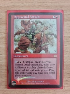 MTG FOIL Aggravated Assault - Onslaught Magic the Gathering Rare NM