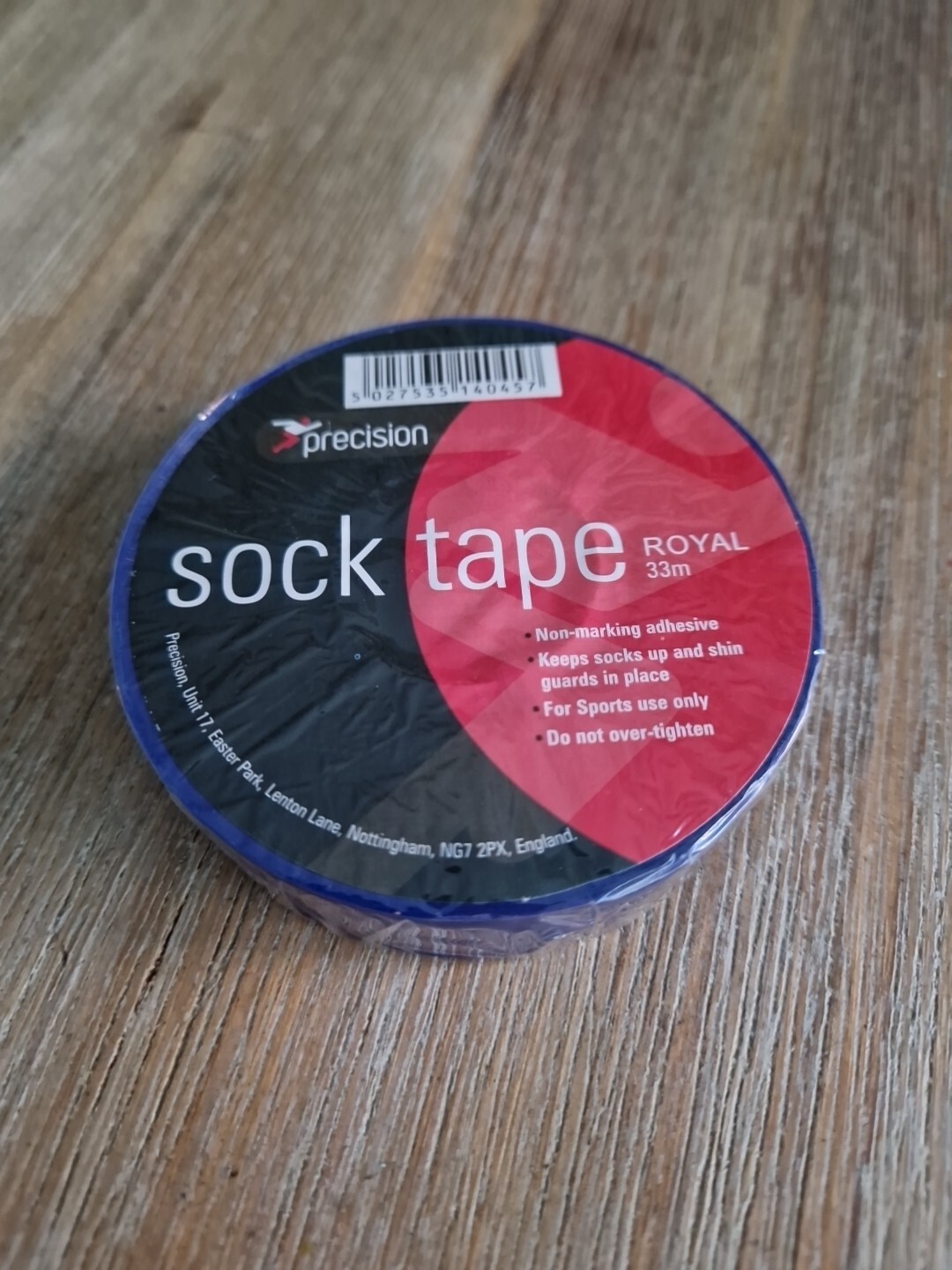 Precision Sock Tape Football Rugby Hockey Shin Pad - 33m Length Blue New