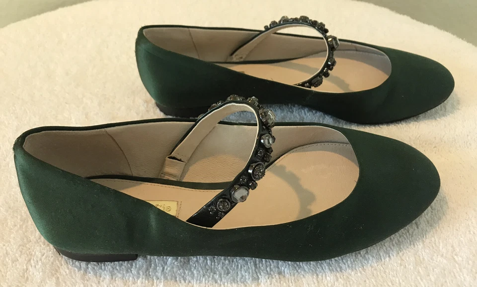 Louise et Cie Casa Juvenil Satén Adornado Mary Jane Pisos Juveniles EE. UU. Talla 6M Foto 2 de 4