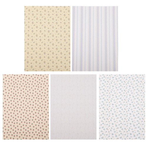 5 Sheets Dolls House Wallpaper Wallpapers Dollhouse Flooring Removable