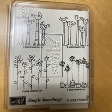 Stampin Up SIMPLE SOMETHINGS 2003 - Set Of 4 Wood Rubber Stamps UNMOUNTED-BNIB
