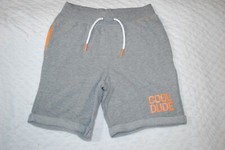 Boys GRAY KNIT SWEAT TYPE SHORTS Ribbed Elast Waist "COOL DUDE" Pockets SIZE 6