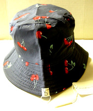 Kids Bucket Hats, One Size, Cherry Design, Reversible, Brand New