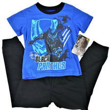 4T Childs 2Pc Black Panther Marvel Avengers Lounge PJ Set T Shirt Pant