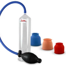 LeLuv Penis Vacuum Pump Bgrip EasyOp Slippery Hose 3 Sleeves, Tension Ring and C