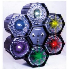 FX Lab Disco Light 6 Way Pod Party DJ Multi Colour Crystal LED Lamp Lighting FX