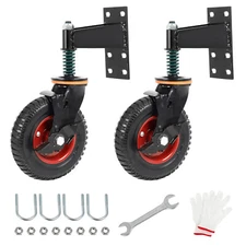 2 Pack 8inch Gate Wheel with Brake, Fence Gate Wheel 600 Lb Capacity