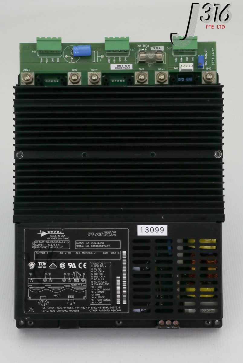 13099 VICOR FLATPAC SWITCHING POWER SUPPLY, 48VDC, 12.6A, 600W VI