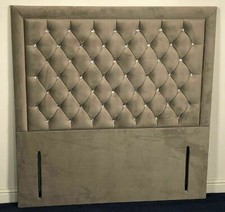 54" Floor Standing Karish Design DIAMONDS Headboard in PLUSH VELVET all sizes