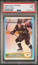1999 TOPPS CHROME REFRACTOR #138 BRETT HULL PSA 9
