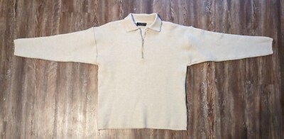 Heldmann Knitwear white 1/4 zip knit pullover sweater size Large