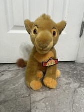 Vintage Disney Store The Lion King Simba Plush Stuffed Toy 14" VTG 90s With Tag