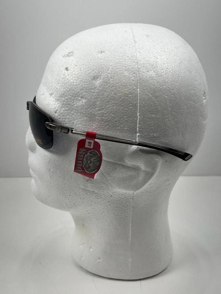 Pugs Unisex Sunglasses Model A8 Smoky Clear & Black Blue/Gray Tint Lenses, NEW! - Image 4 of 4