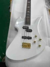 Hot Sale 4 Strings White Body Electric Bass Guitar with Maple Neck,Gold Hardware
