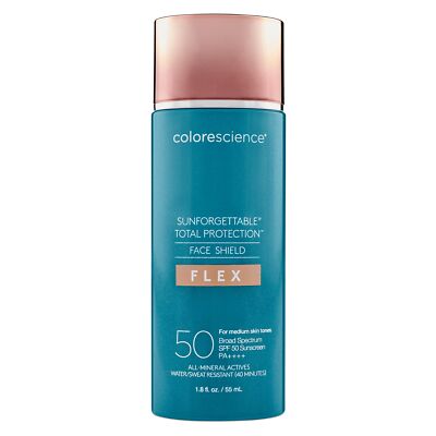 Total Protection Face Shield Flex SPF 50, Zinc Oxide Formula, Medium, 1.8 fl....