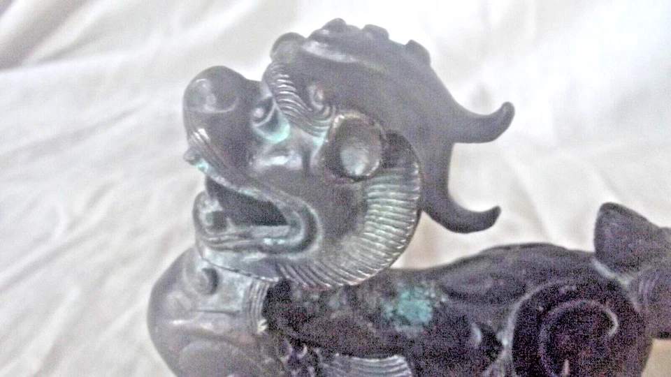 Antique Chinese Bronze Foo Dog / Shishi Incense Burner - Image 2 of 4