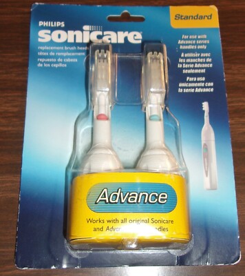 Philips Sonicare Advance Standard Aqua/ Coral Replacement Brush Heads- USA Made