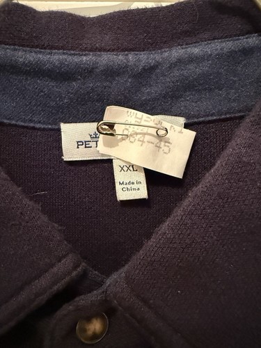 Peter Millar Cotton Wool Interlock Shirt Cardigan Button Front Navy Size XXL - Picture 3 of 5