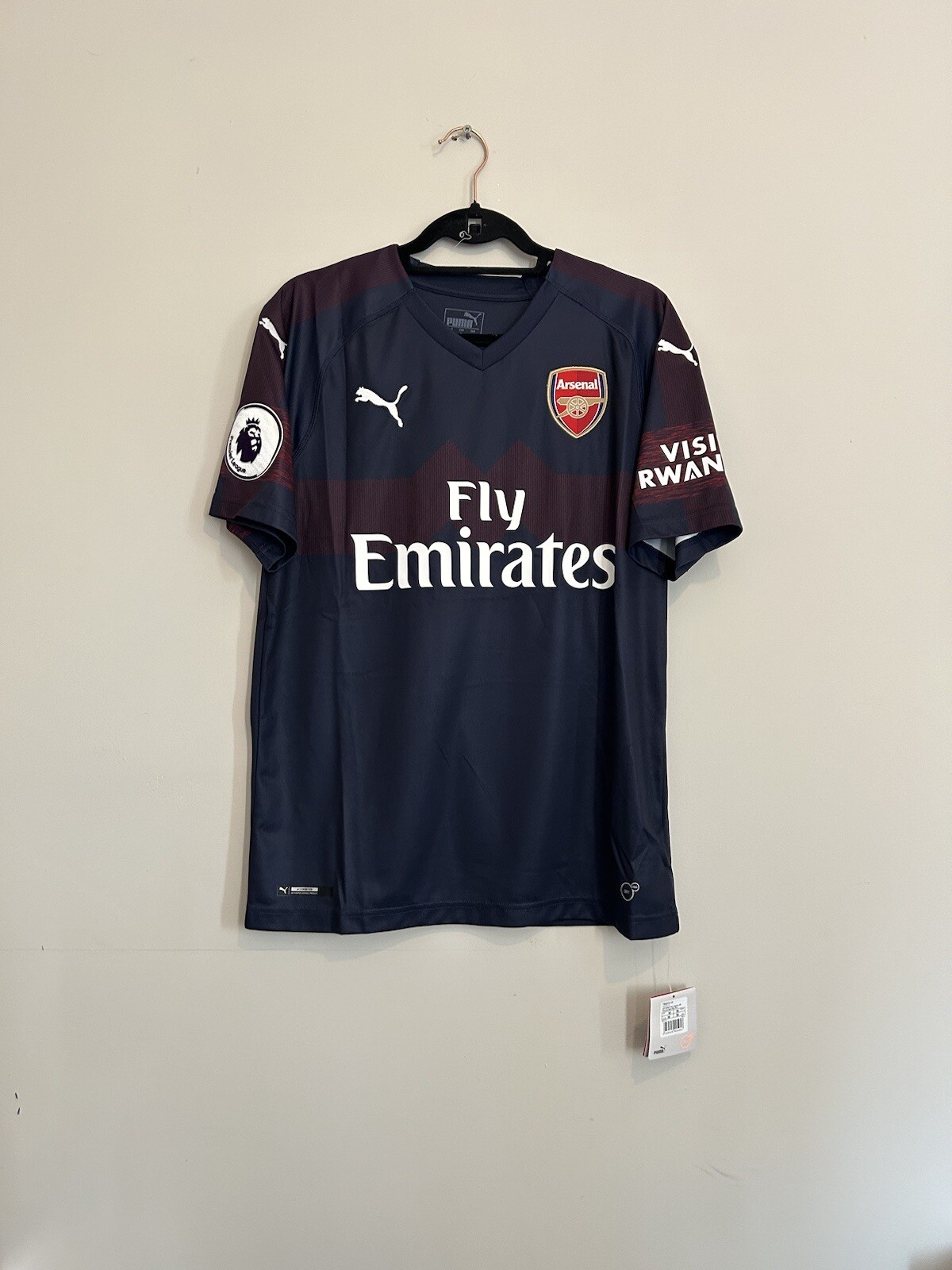 FILA Smith Rowe 55 Nuova con etichette Arsenal Maglietta Calcio Uomo L Away Puma 2018 19