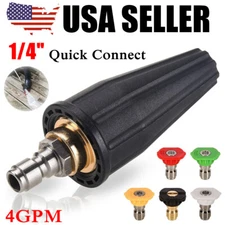 4.0GPM High Pressure Washer Rotating Turbo Nozzle Spray Tip 3600PSI 1/4" Quick