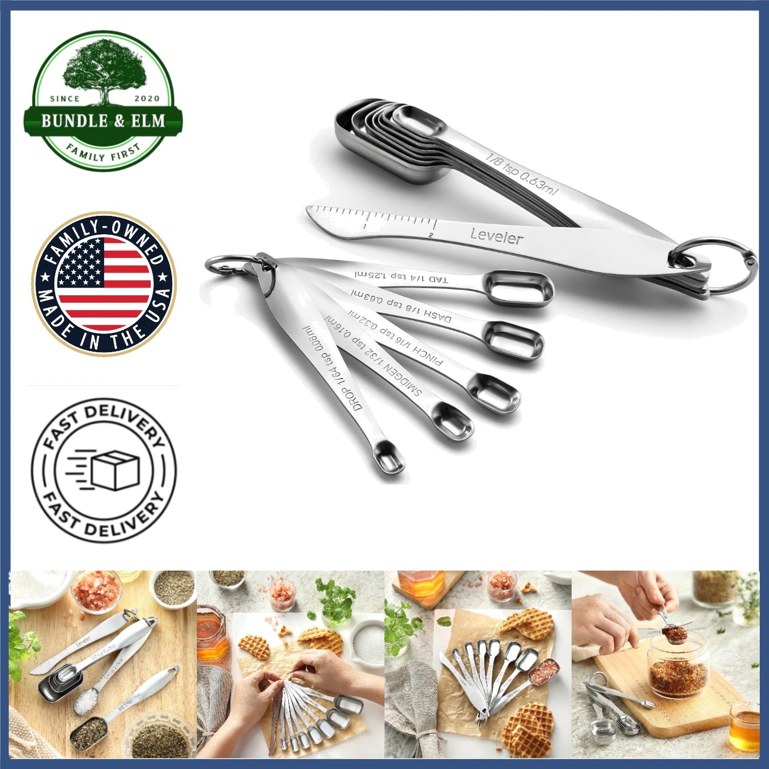 Complete 13 Piece Measuring Spoon Set for Dry and Liquid Ingredients in Kitchen